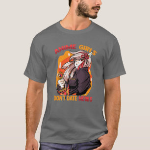 Camiseta Meninas de anime não namoram noobs - Cute Kawaii -