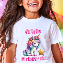 Meninas de aniversário de estrela mágica unicórnio