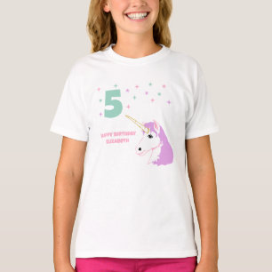 Camiseta Meninas de aniversário de Unicórnio Mágico
