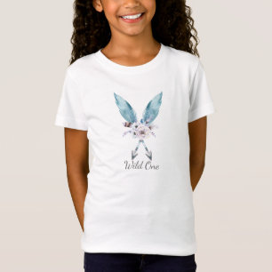 Camiseta Meninas de Arrows Florais com Penas Boho Boêmias A
