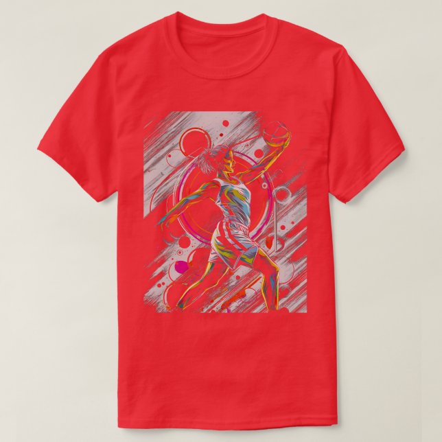 Camiseta Meninas de basquete (Frente do Design)