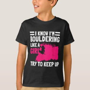 Camiseta Meninas de Bouldering Escaladora de Pedra Artifici