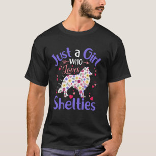 Camiseta Meninas de Cachorro Floral Mulheres Só Uma Menina