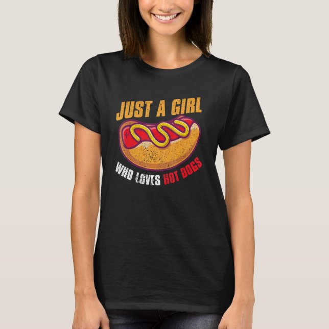 Camiseta Meninas de Cachorro Quente de Comida Rápida Mulher (Frente)