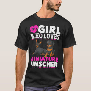 Camiseta Meninas de Cães Miniatura Mulheres Pinscher Pet Mi