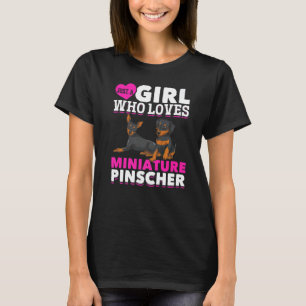 Camiseta Meninas de Cães Miniatura Mulheres Pinscher Pet Mi