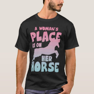 Camiseta Meninas de Cavalaria Mulheres Equestre Cavalgando