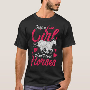 Camiseta Meninas de Cavalo Animal Mulheres Equestres Cavala