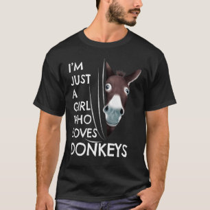 Camiseta Meninas De Donkey Se Tornam Apenas Uma Menina Que 