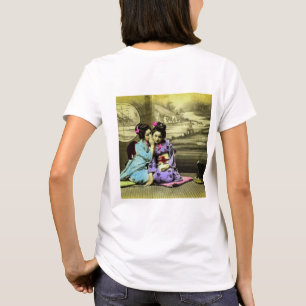 Camiseta Meninas de gueixa da bisbolhetice do japonês velh
