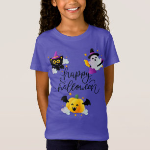 Camiseta Meninas de Halloween Felizes e Bonitas
