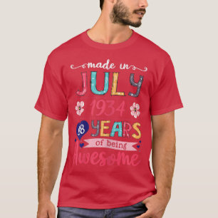 Camiseta Meninas de julho de 1934 Presente de aniversário d