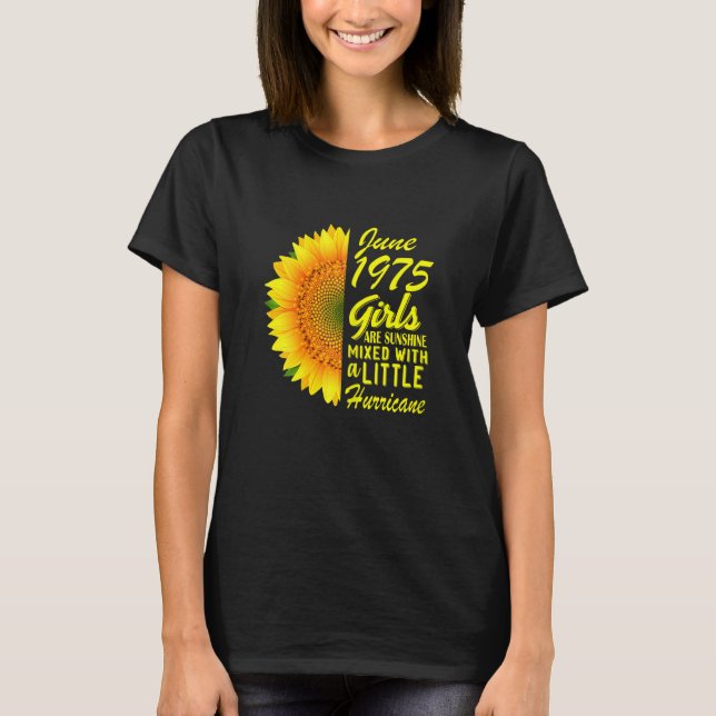 Camiseta Meninas de junho de 1975 Girls de girassol 47º ani (Frente)