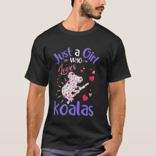 Camiseta Meninas de Koala Floral Mulheres Apenas Uma Menina