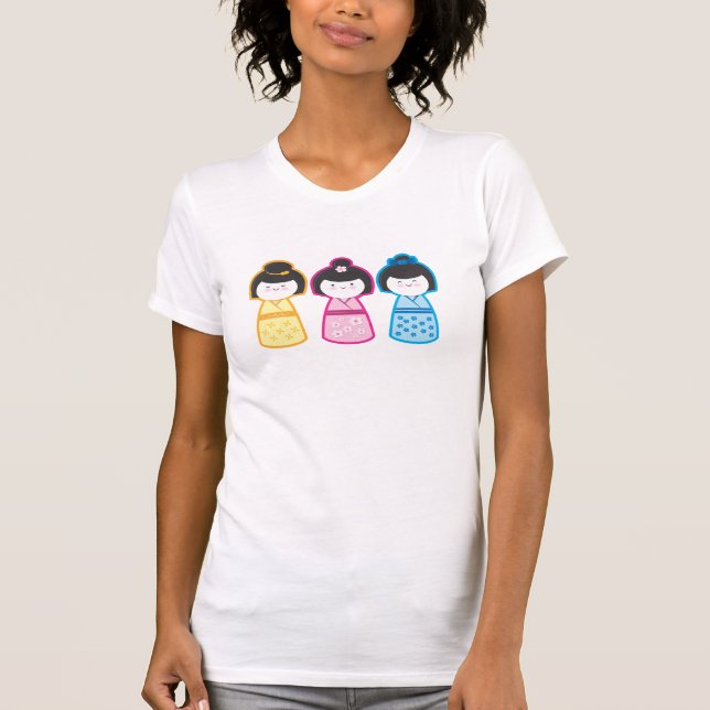 Camiseta Meninas de Kokeshi (Frente)