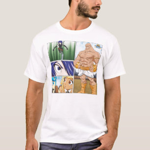 Camiseta Meninas de Manga contra o homem grande