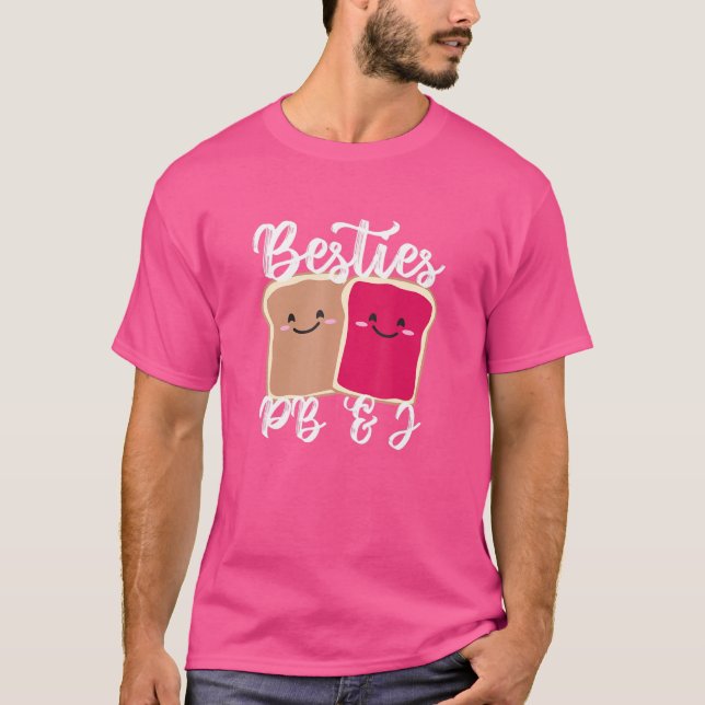 Camiseta Meninas De Manteiga De Amendoim Besties Cuta Pb&j  (Frente)