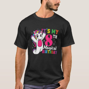 Camiseta Meninas de oito anos Unicórnio É minha magia