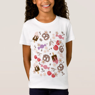 Camiseta Meninas de padrão de tratamento doce e salgado