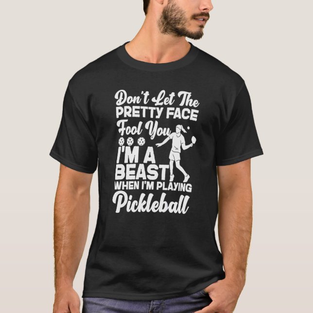 Camiseta Meninas de Pickleball Não Deixem o rosto Bonito F (Frente)