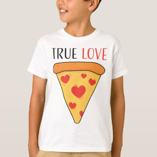 Camiseta Meninas de Pizza de Amor Verdadeiro Meninos