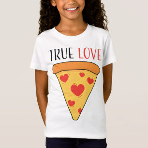 Camiseta Meninas de Pizza de Amor Verdadeiro Meninos