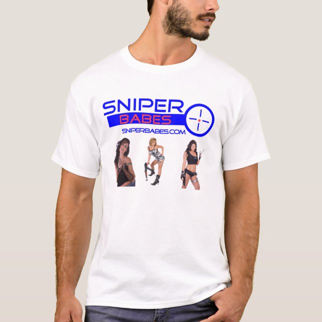 Camiseta meninas de SniperBabes.com com armas (Frente)