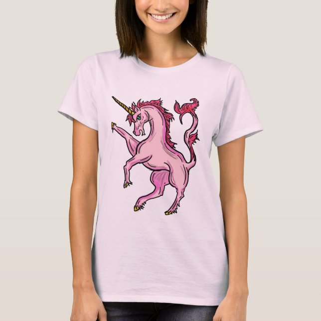 Camiseta Meninas de unicórnio rosa (Frente)