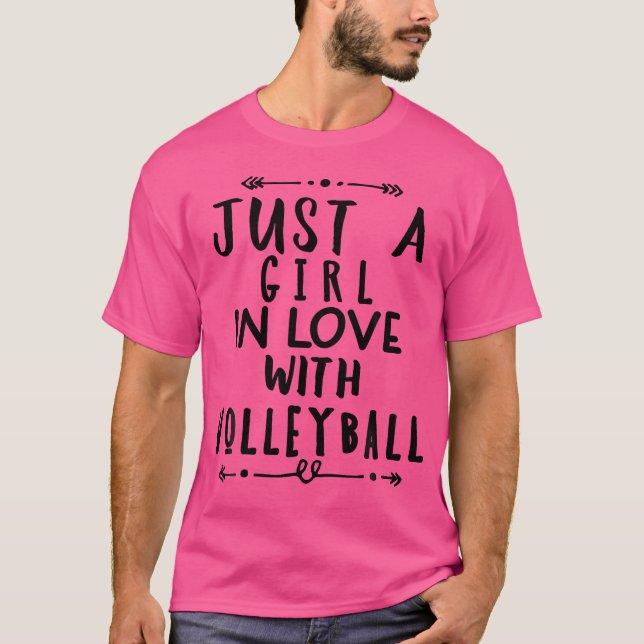 Camiseta Meninas de Voleibol Rosa Rosa (Frente)