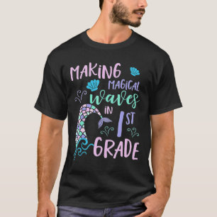 Camiseta Meninas do 1º ano Mermaid Fofa Primeiro Dia Ck To
