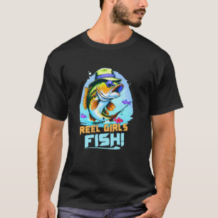 Camiseta Meninas do Carretel de Pesca Feminino Pescam Lança