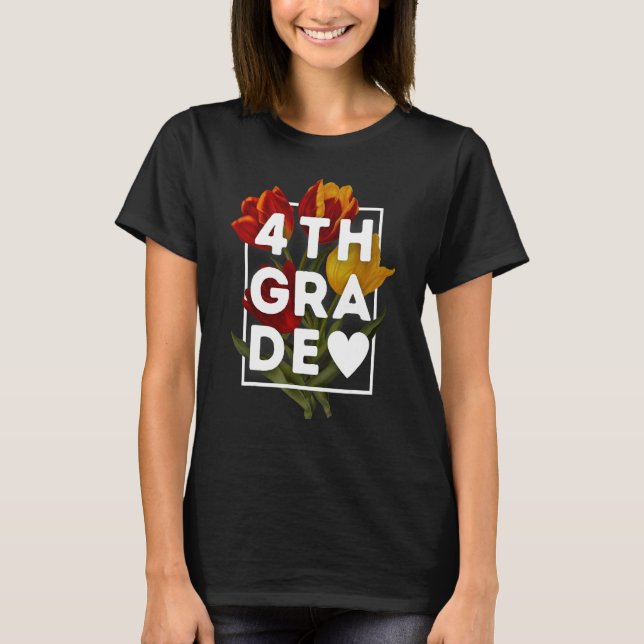 Camiseta Meninas do Quarto Ano Tulipa Mulheres Equipe de Pr (Frente)