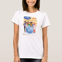 Meninas e HASTE: Um mundo do tshirt do adulto da