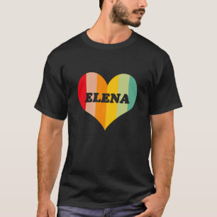Camiseta Meninas Elena Retro Vintage Nome do Coração