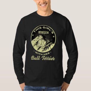 Camiseta Meninas Em Acampamento Com Sua Touro Terrier Bully