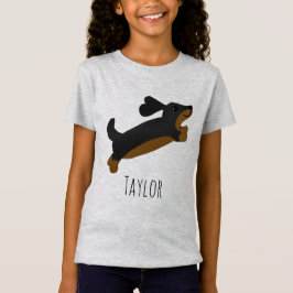 Camiseta Meninas Engraçadas Cão Negro Cachorrão Cartoon & N