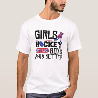 Camiseta Meninas Engraçadas De Hóquei No Gelo