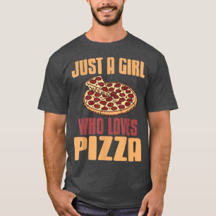 Camiseta Meninas Engraçadas Pizza Oferece Presente Mulheres