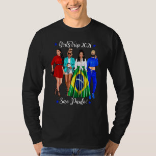 Camiseta Meninas Engraçadas Viajam São Paulo Férias Mulher