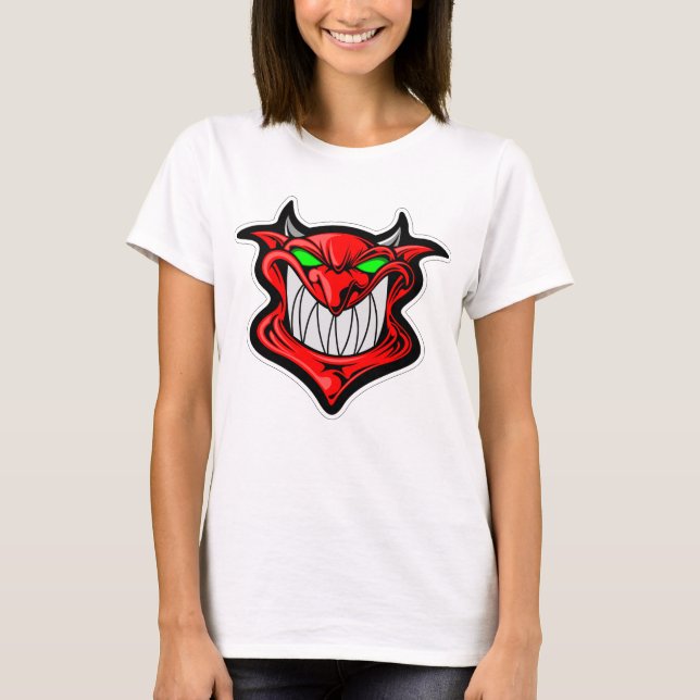 Camiseta Meninas Engraçado Feriado Novelty DEMON SMILE (Frente)