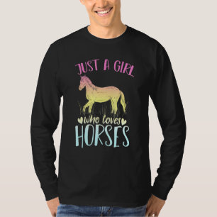 Camiseta Meninas Equestres Mulheres Animais Hobby Cavalos A