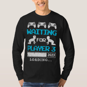 Camiseta Meninas Esperando Que O Jogador 3 Pai Seja Nascido