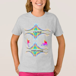 Camiseta Meninas eu amo o T-SHIRT da GINÁSTICA