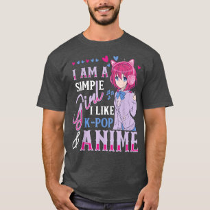 Camiseta Meninas Eu Gosto de Pop e anime Merch Japonês Otak
