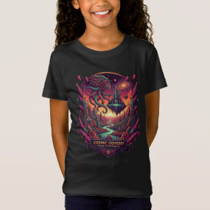 Camiseta Meninas Fantasia Espacial Estelar Aventura Cósmica