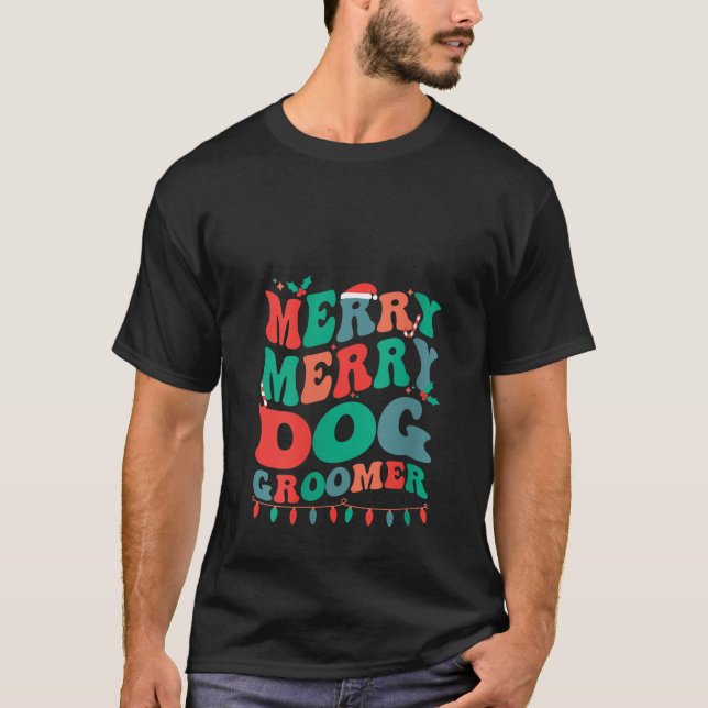 Camiseta Meninas Feliz Cachorro-de-Natal Cachorro-de-Natal (Frente)