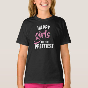 Camiseta Meninas felizes - Camisa-T SEM-Tela Para Meninas