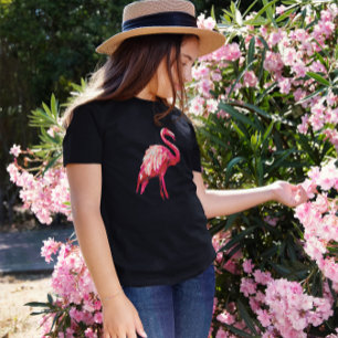 Camiseta Meninas Flamingo Tropical com Estampa de Lantejoul