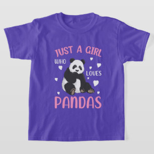 Camiseta meninas fofas amantes de urso panda arte de palavr