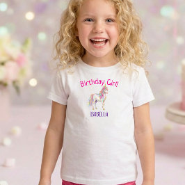 Camiseta Meninas Fofas Aniversário Unicórnio